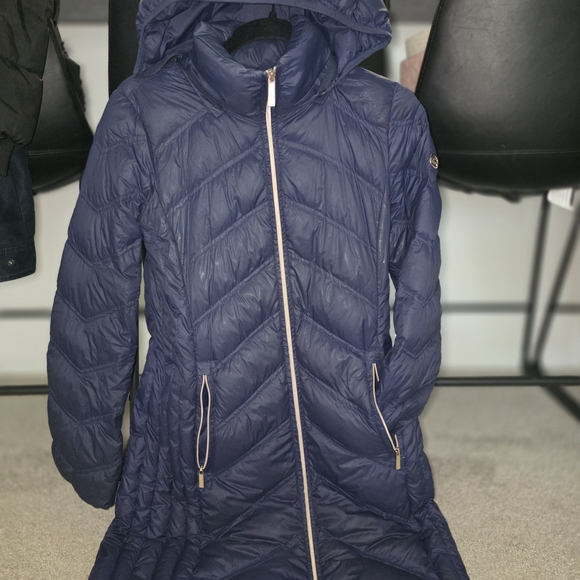 Women's Navy Quilted Jacket - Picture 1 of 10